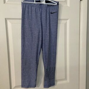 Nike Mid-Calf Heathered Blue Leggings